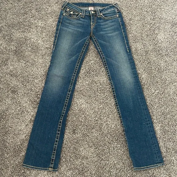 【希少】TRUE RELIGION DISCO BILLY BIG Tデニム NEW TRUE RELIGION DISCO BILLY BIG T DENIM BLUE CRYSTAL